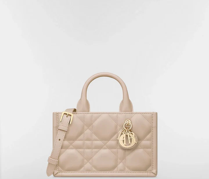 "D*OR" Mini Book Tote Beige