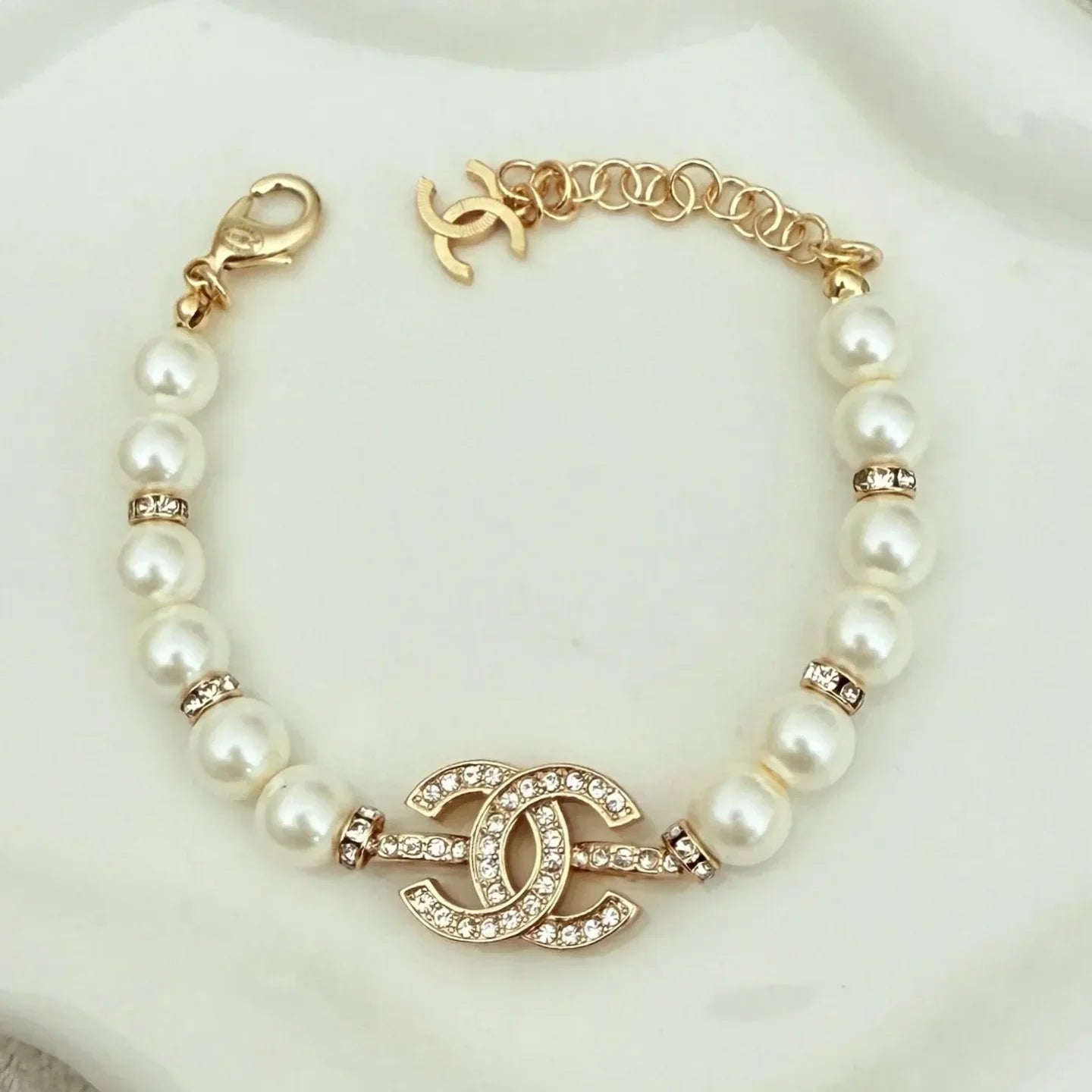 "CC" Pearl Bracelet
