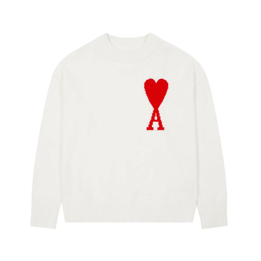 "Heart" Sweater White (UNISEX)